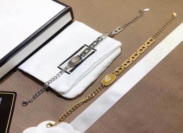 

exquisite design link chains gold and silver plated designer jewelry quality style new personalized bracelets gifts for couples2893373, Black