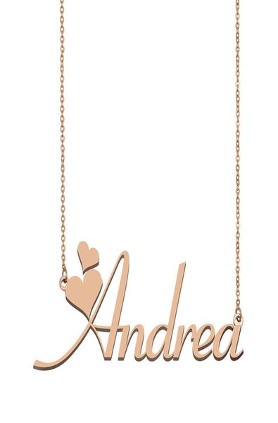 

andrea custom name necklace personalized pendant for men boys birthday gift friends jewelry 18k gold plated stainless steel5502863, Silver