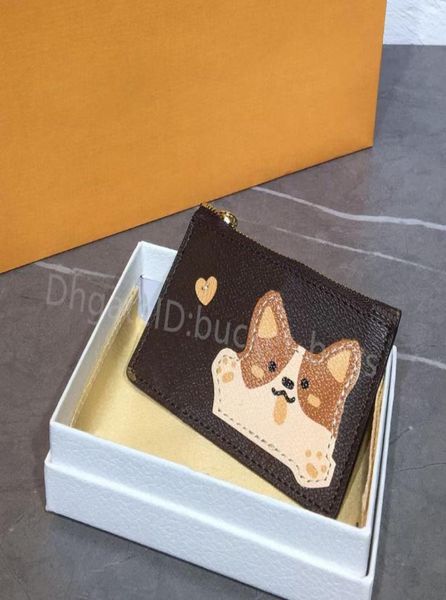 

2021 ss mini cartoon dog coin purse simple style fashion wallets stripes portable bags light casual fresh practical luxurys design6977238, Red;black