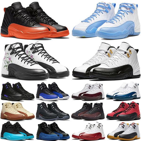 

jumpman 12 men women basketball shoes 12s brilliant orange black taxi utility playoffs reverse flu game twist mens trainers outdoor sneakers