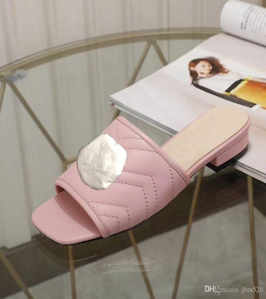 

designer summer beach slippers fashion loafers lazy low heeled flops leather letters lady cartoon slides women shoes metal ladies 3049613, Black