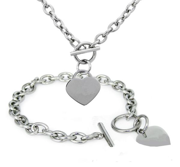 

2pcs his and her heart bracelet necklace chain matching set couples jewelry set anniversary valentine039s gift6089323, Black