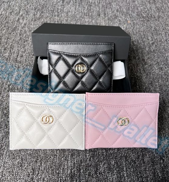 

fashion designers channel coin purses caviar lambskin four card slots card holder original luxurys wallets womens men gift genuine3568097, Red;blue