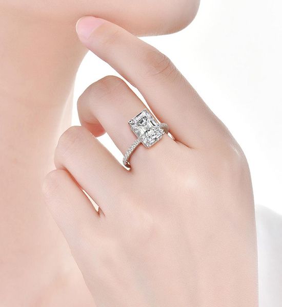 

wong rain classic 100 925 sterling silver 8 11 mm created moissanite gemstone wedding engagement ring fine jewelry whole q17759730, Golden;silver