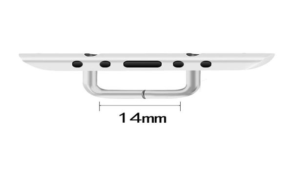 

10pcs stainless steel width 14mm adapter watchband accessories for apple watch band 38mm 40mm 42mm 44mm 41mm 45mm replacement conn3698449, Black;brown