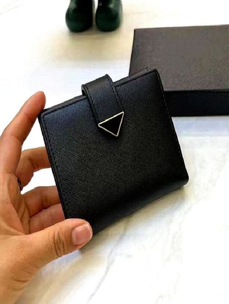

designer wallet mini short wallets luxury purses card holder fashion coin purse cardholder zipper pocket triangle cowhide leather 4625759, Red;black