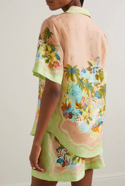 

a1emais x official shirt holiday print stitching series zim brand designer the dancer court style the coaster rollercoaster coconut tree pri, White