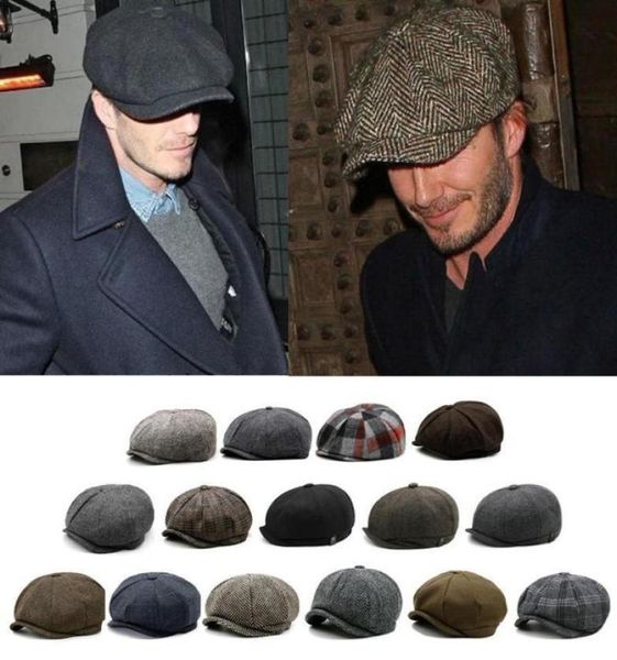 

peaky blinders hat newsboy flat cap classic herringbone tweed 100 wool baker boy gatsby vintage 8 panel hat6807520, Blue;gray