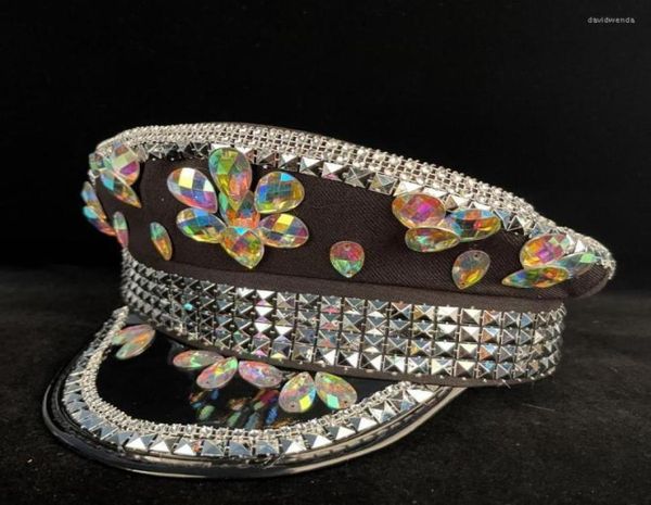 

berets women military hat shower captain sergeant lady rhinestone rave festival bachelorette part hatberets davi221147984, Blue;gray