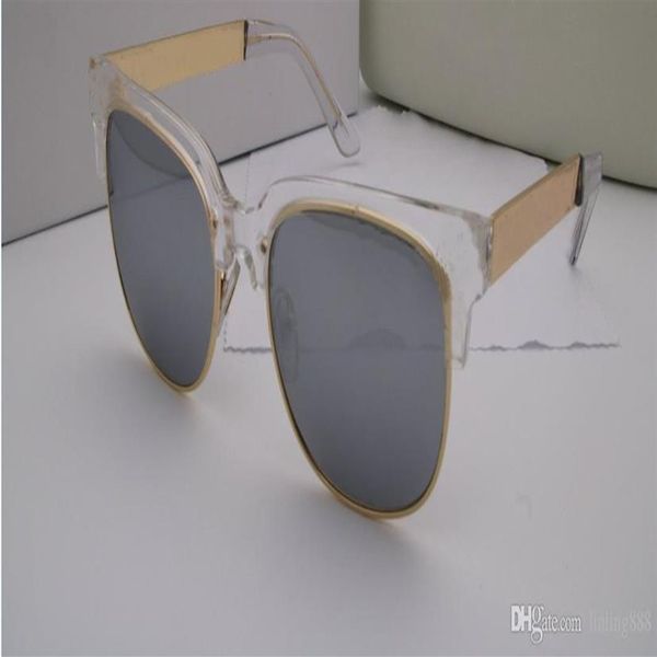 

2023 luxury designer round sunglasses metal hinge sunglasses men glass women sunglasse uv400 lens with origina351i, White;black