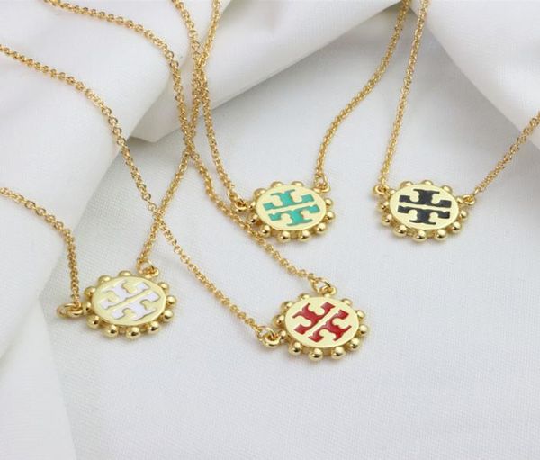 

new jewelry american minority design sense highgrade light luxury versatile double tletter enamel color clavicle chain necklace5282742, Silver