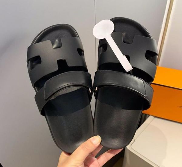 

2021 women designers flat slides slippers sandals runner platform genuine leather shoes sandal beach novelty scuffs shoe mule1416629, Black