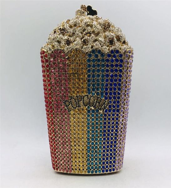 

latest design popcorn clutch handbag bridal wedding party purse crystal wedding purse and handbag exquisite chain shoulder bag7014916