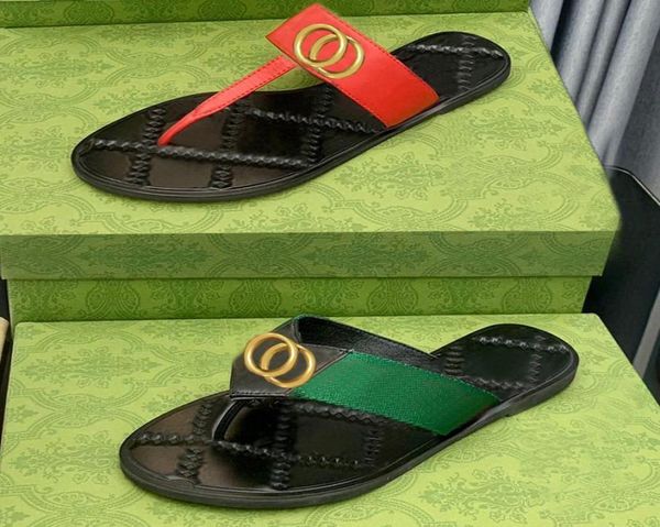

classic men slippers big summer rubber bottom women shoe beach slides letter flat slipper designer shoes metal button sandals lazy9968078, Black