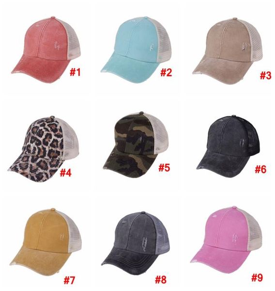

washed ponytail baseball cap messy buns hat trucker pony caps visor leopard dad hat mesh summer outdoor snapbacks ljja41522382521, Blue;gray