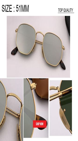 

brand 2019 designer sunglasses fashion flat sun glasses retro glass lens cool hexagon women men eyewear uv400 gafas rd3548n su7667258, White;black