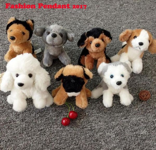 

fashion cute plush doll dog toy key chain ring woman bag charms faux rabbit fur pompom car keychain party gift2116833, Silver