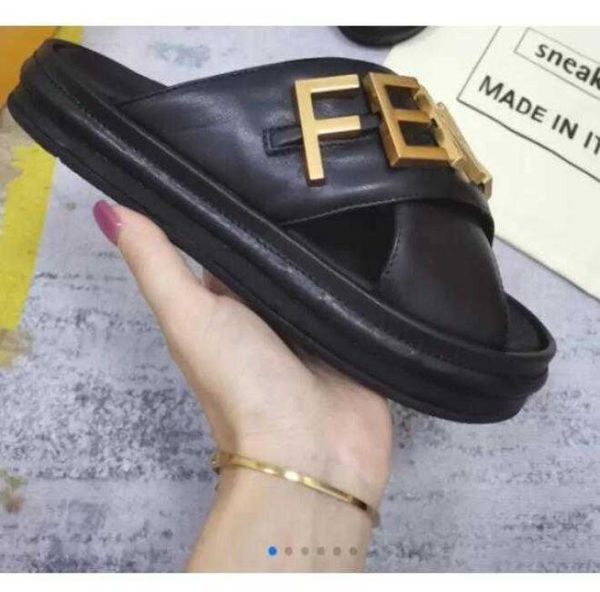 

fashion women slippers 2022 luxury designer lady gentlemen colorful canvas letter anatomic leather slide ob078266752, Black