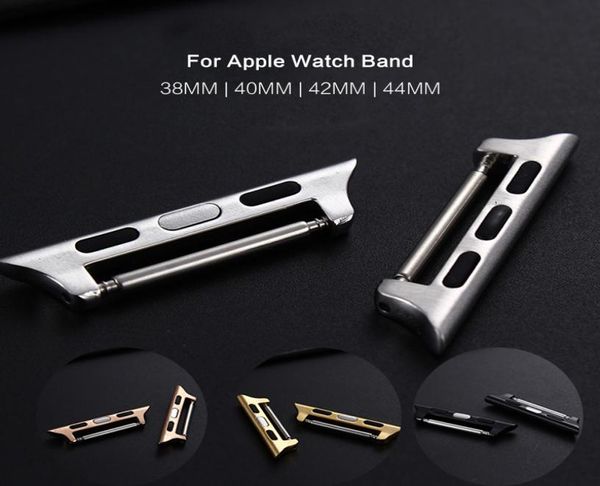 

10pcs stainless steel adapter band for apple watch connector replacement 40mm 44mm band 11 perfect for series 4 adapter diy strap1359743, Bronze;slivery