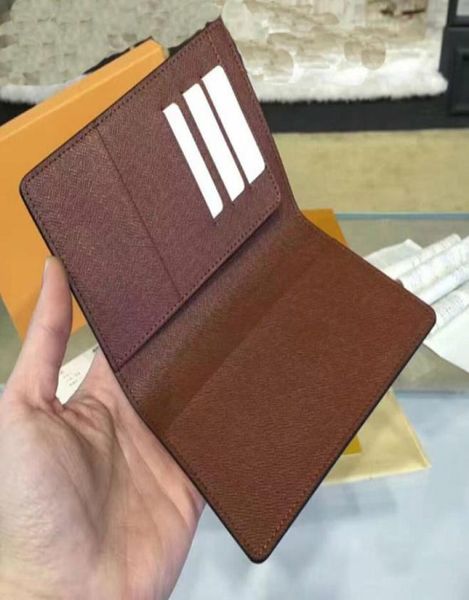 

sell factory supply high quaity famous designer n60189 passport cover brown canvasgenuine leather men039s business card ho9485547, Red;black