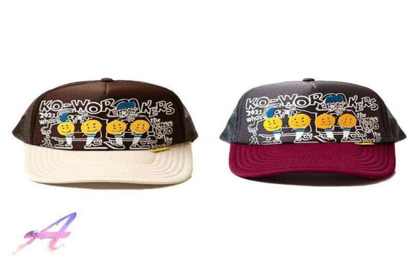 

kapital hat twocolor graffiti print face stitching adjustable cap baseball cap t2208048782081, Blue;gray