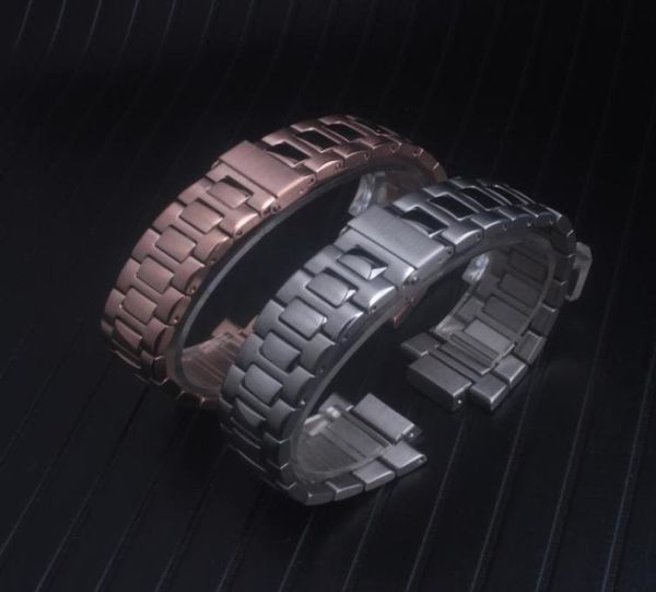 

stainless steel watchband 25mmx13mm polished matte deployment buckle replacement bracelet 57111a010 for pp4127406, Black;brown