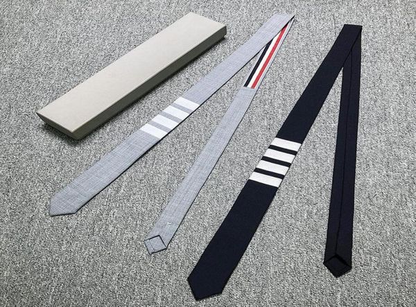

bow ties tb thom men039s tie fashion brand suit necktie classic wool woven jesery white stripes business weeding gift formal5978643, Black;gray