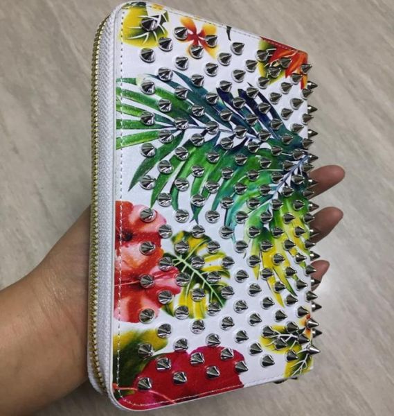 

designer genuine leather rivet red long purse wallet men women zipper full grain leather card holder bag2979202, Red;black