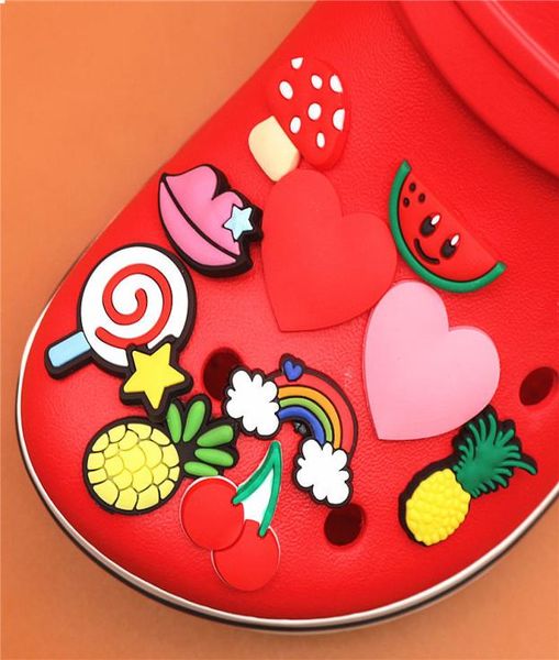 

single 1pcs shoe charms cartoon heartshaped garden shoe accessories buckle decorations wristband kids xmas5991674, White;pink