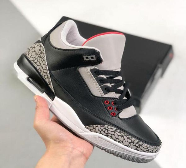 

3 og black cement mens basketball shoes 3s grey whitefire red sports sneakers trainers 854262001 with box us 7121039753