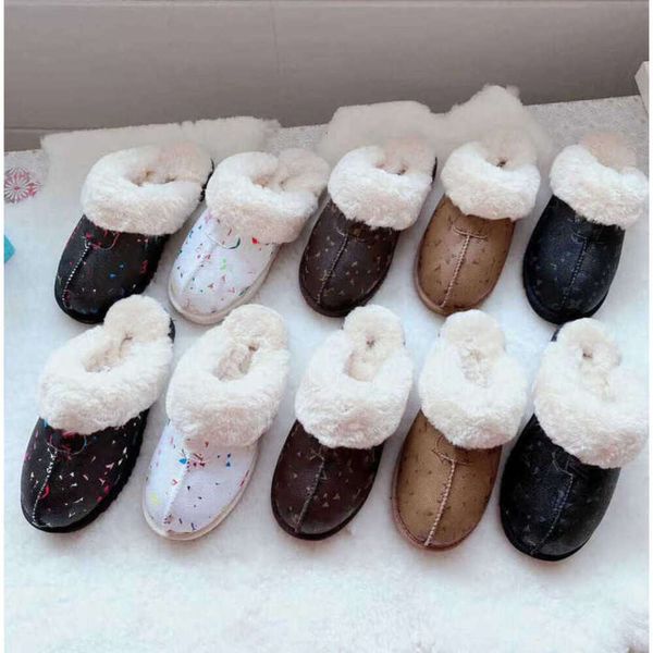 

designer ugglies boots women mens fur loafers fashion flat casual slippers winter comfort boots classic wool australia old flower monograms, Black