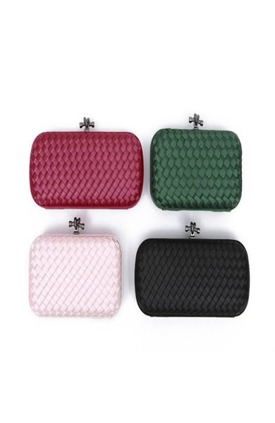 

fashion lady women039s silk handwoven handmade lock handbags flap chain shoulder messenger crochet bag dinner party clutch 228352790