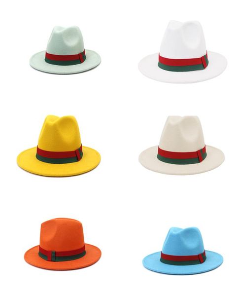 

trend cream wool felt fedora hats with patchwork ribbon band vintage fashion men jazz felt cap women panama party wedding hat9678802, Blue;gray
