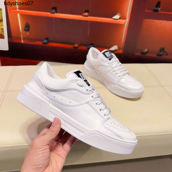 

men's simple splice cowhide small white shoes 2023 new korean version casual middle school students' versatile thick sole shoes, Black