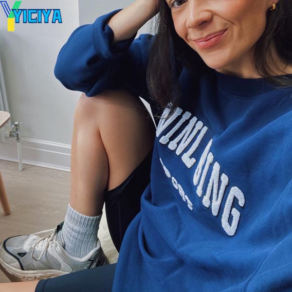 

womens hoodies sweatshirts yiciya hoodie ab brand printing sweatshirt for women spring vintage cotton fleece pullover streetwear 230904, Black