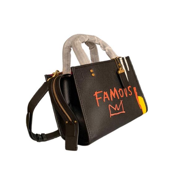 

women bags 2021 new rogue 25 cm graffiti tote bag 1941 series single shoulder purse senior feeling restoring ancient ways cowhide 5875225