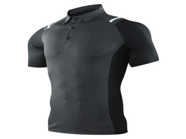 

2022 new golf clothing breathable men039s summer sports shirt fitness sportswear lapel tshirt9845372, Black;blue