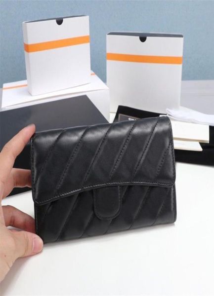 

genuine leather wallets purse holders coin designer caviar wallet handbag card holder men women039s black lamb4329773, Red;black
