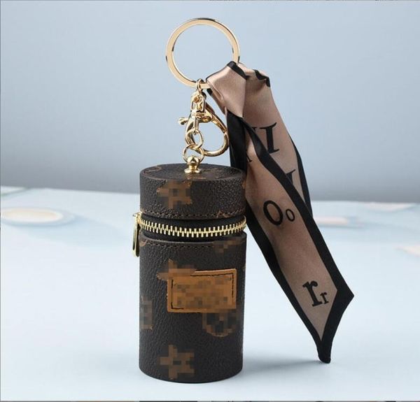 

designer letter printing keychain wallet keyring purse pendant car chain charm bucket bag flower mini coin holder keychains bag tr9329369, Silver