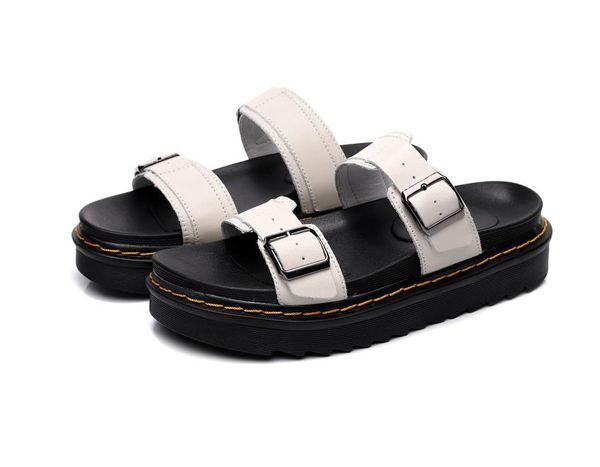 

slipper slippers beach shoes minecraft dams slides for seniors heren women summer cowhide genuine leather solid sport buckle 2021 9383374, Black