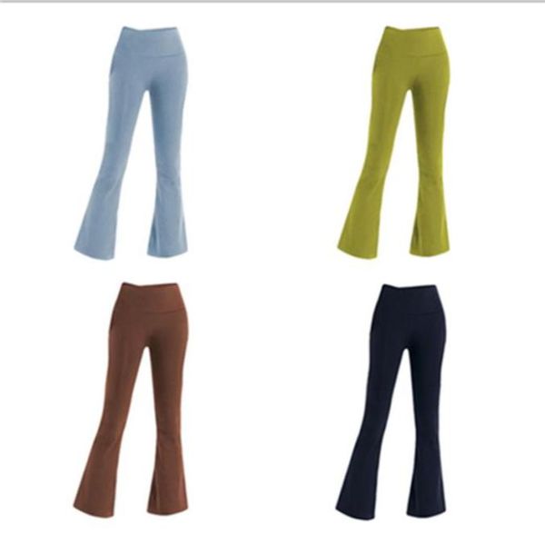 

flare leggings women fitness yoga pant high waist nude high elasticity nylon workout sport pants 2022 6472981