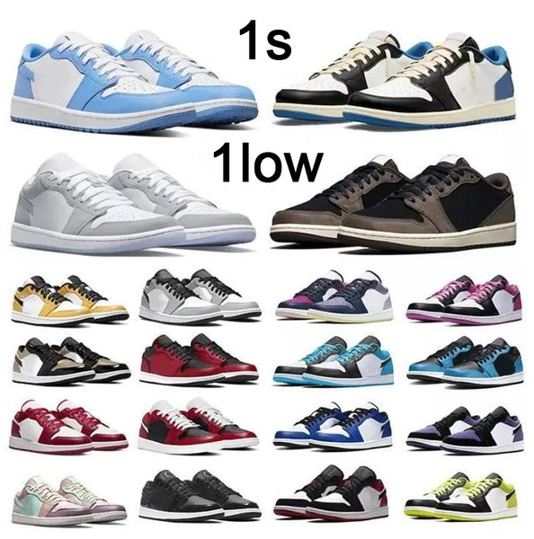 

2023 men basketball shoes black phantom fragment white camo light smoke grey 1s shattered backboard unc bred toe men women trainers sports s