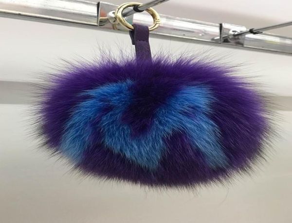

custom 15cm big fluffy bag bugs pompon keychain luxury alphabet fox fur ball pom pom key chain backpack bag purse charms gift3322274, Silver