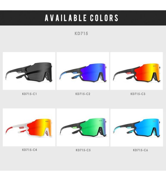 

kdeam new sports sunglasses dazzling true film polarized riding glasses one piece windproof sunglasses kd7152211757, White;black