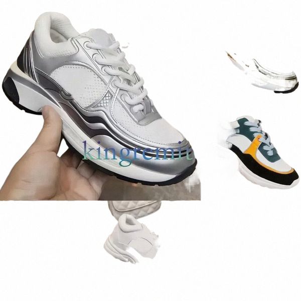 

designer shoes calfskin shoes women sneakers reflective sneakers vintage suede leather trainers leisure shoe platform lace-up print sneaker, Black