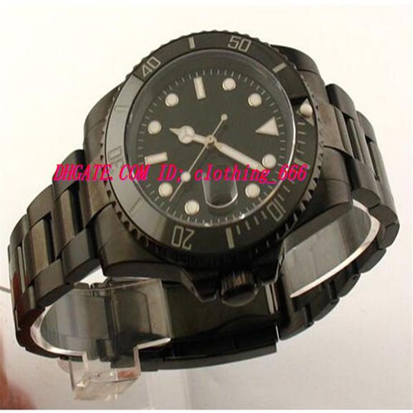 

men watch automatic mechanical movement stainless steel bracelet 40mm case ceramic bezel black dial wristwatch251v, Slivery;brown