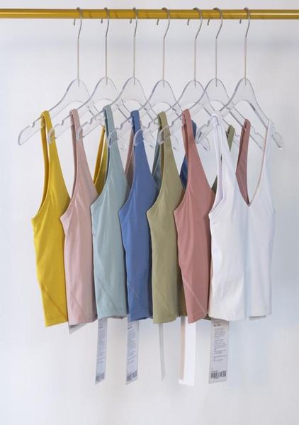 

align tank u bra yoga outfit women summer t shirt solid crop sleeveless fashion vest 16 colors6937681