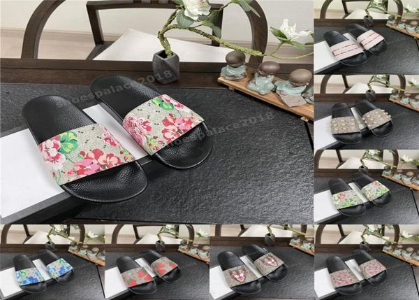 

mens womens slipper slides summer sandals luxuri pantoufles beach slide fashion scuffs slippers ladies sandles flats s8440879, Black