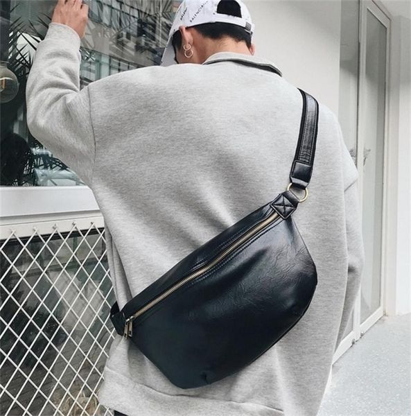 

big waist bag for men luxury brand leather designer shoulder crossbody chest bags male casual bum banana travel fanny pack 2202186547070