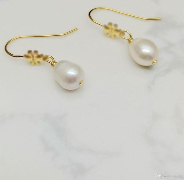

3colors real gold plated pearl drop earringsletter fashion1576656, Silver
